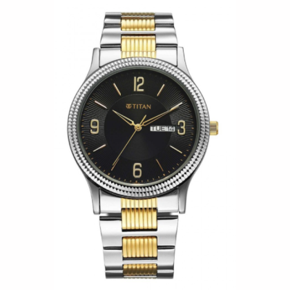 Titan Karishma 1650BM04 Black Dial Stainless Steel Strap Analog Men Watch